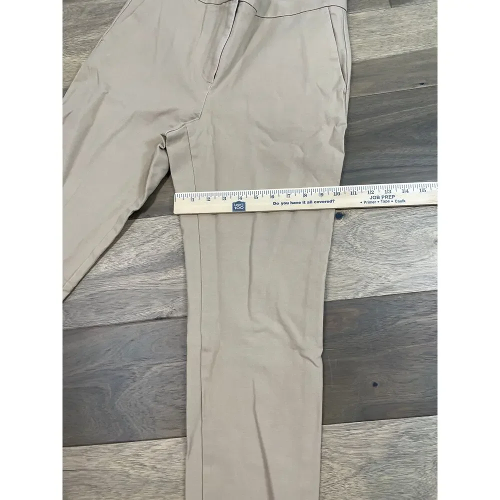 Ann Taylor Cuffed Ankle Pants Size 8 Cotton Blend Classic Cropped Camel